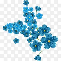 卡通手绘蓝色花束-空若网 卡通手绘蓝色花束-空若网