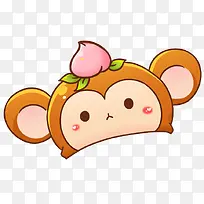 猴子和桃子卡通漂浮-空若网 猴子和桃子卡通漂浮-空若网