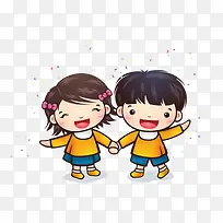 手牵手的男孩女孩PNG-空若网 手牵手的男孩女孩PNG-空若网