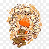 ��ɫ�������廭-������