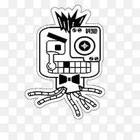 手绘卡通骷髅人矢量图-空若网 手绘卡通骷髅人矢量图-空若网