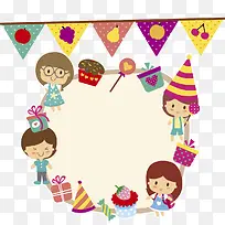 卡通生日快乐贺卡装饰横幅-空若网 卡通生日快乐贺卡装饰横幅-空若网