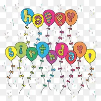 卡通生日气球设计矢量素材-空若网 卡通生日气球设计矢量素材-空若网