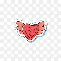 手绘可爱小翅膀爱心-空若网 手绘可爱小翅膀爱心-空若网