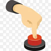 矢量手指按红色按钮-空若网 矢量手指按红色按钮-空若网