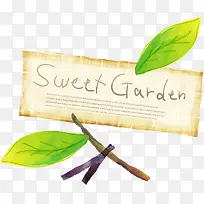 彩绘绿叶标签-空若网 彩绘绿叶标签-空若网