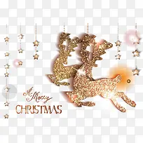 圣诞节金色麋鹿素材-空若网 圣诞节金色麋鹿素材-空若网