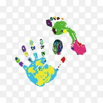 水彩手印和脚印-空若网 水彩手印和脚印-空若网