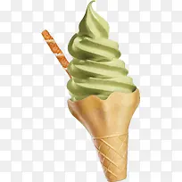 手绘绿色冰淇淋食物-空若网 手绘绿色冰淇淋食物-空若网