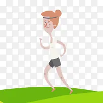 丸子头发女士矢量卡通跑步人物-空若网 丸子头发女士矢量卡通跑步人物-空若网