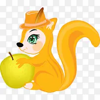 抱着苹果的松鼠-空若网 抱着苹果的松鼠-空若网