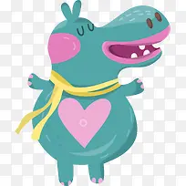 卡通可爱河马动物贴纸-空若网 卡通可爱河马动物贴纸-空若网