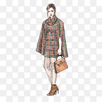 褐色时尚美女时装画-空若网 褐色时尚美女时装画-空若网