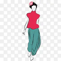 手绘时尚女孩走秀-空若网 手绘时尚女孩走秀-空若网
