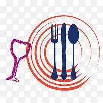 矢量水彩餐具-空若网 矢量水彩餐具-空若网