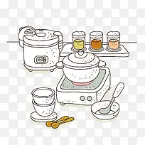 手绘简笔画厨房用具-空若网 手绘简笔画厨房用具-空若网