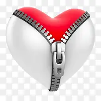 创意拉链包裹的爱心-空若网 创意拉链包裹的爱心-空若网