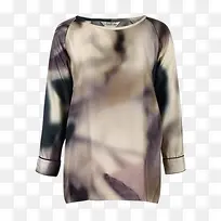 花卉印花桑蚕丝圆领上衣-空若网 花卉印花桑蚕丝圆领上衣-空若网