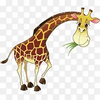 卡通手绘吃草长颈鹿-空若网 卡通手绘吃草长颈鹿-空若网