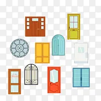 手绘彩色扁平化大门-空若网 手绘彩色扁平化大门-空若网