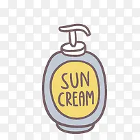 矢量卡通简洁扁平化防晒霜png-空若网 矢量卡通简洁扁平化防晒霜png-空若网