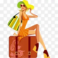 旅游途中的时尚女人-空若网 旅游途中的时尚女人-空若网