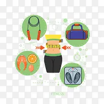 矢量女士瘦腰步骤图-空若网 矢量女士瘦腰步骤图-空若网