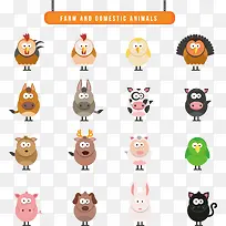 矢量手绘卡通动物图标-空若网 矢量手绘卡通动物图标-空若网