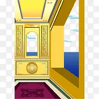 手绘卧室一角矢量图-空若网 手绘卧室一角矢量图-空若网