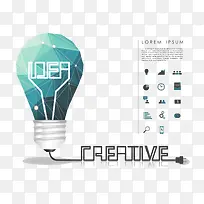 创意思维灯泡背景矢量素材-空若网 创意思维灯泡背景矢量素材-空若网