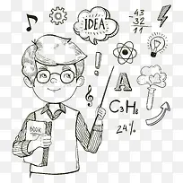 手绘人物教与数学元素矢量-空若网 手绘人物教与数学元素矢量-空若网