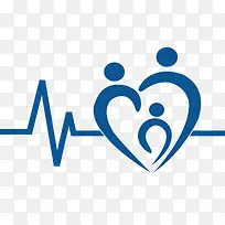 蓝色心电医疗标志-空若网 蓝色心电医疗标志-空若网