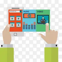 矢量看手机视屏闪屏素材-空若网 矢量看手机视屏闪屏素材-空若网