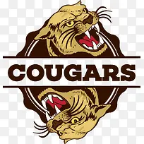 LOGO矢量卡通对称美洲狮-空若网 LOGO矢量卡通对称美洲狮-空若网