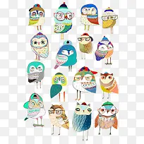 手绘卡通猫头鹰-空若网 手绘卡通猫头鹰-空若网