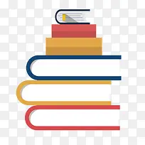 彩色圆弧扁平化书籍摆放元素-空若网 彩色圆弧扁平化书籍摆放元素-空若网