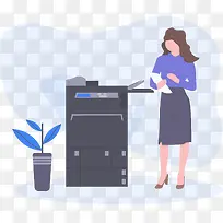 创意时尚办公女子插画装饰-空若网 创意时尚办公女子插画装饰-空若网