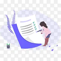 统计信息女子插画矢量图-空若网 统计信息女子插画矢量图-空若网