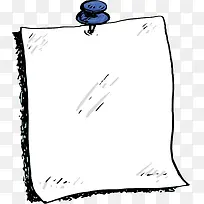 矢量被图钉住的白色纸张素材-空若网 矢量被图钉住的白色纸张素材-空若网