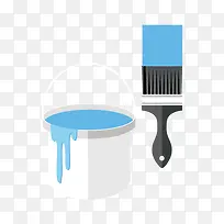 矢量刷蓝色油漆-空若网 矢量刷蓝色油漆-空若网