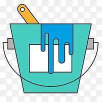 梯形对称矢量金属油漆桶-空若网 梯形对称矢量金属油漆桶-空若网