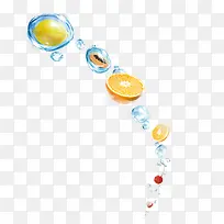 水滴水果漂浮素材-空若网 水滴水果漂浮素材-空若网