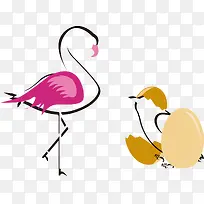 矢量鸵鸟与蛋-空若网 矢量鸵鸟与蛋-空若网