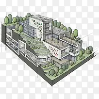 建筑物设计草图-空若网 建筑物设计草图-空若网