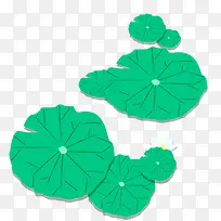 卡通手绘立夏荷叶荷花-空若网 卡通手绘立夏荷叶荷花-空若网
