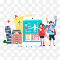 准备出国旅游的男女孩-空若网 准备出国旅游的男女孩-空若网