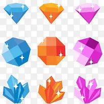 矢量手绘彩色宝石-空若网 矢量手绘彩色宝石-空若网