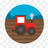 卡通扁平化耕地机设计-空若网 卡通扁平化耕地机设计-空若网