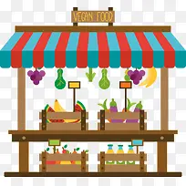 矢量手绘卡通水果摊-空若网 矢量手绘卡通水果摊-空若网