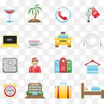 矢量酒店图标素材-空若网 矢量酒店图标素材-空若网